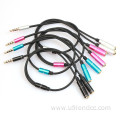 1Male-2Female 3.5mm TRS Stereo Mic/Audio Splitter Cable